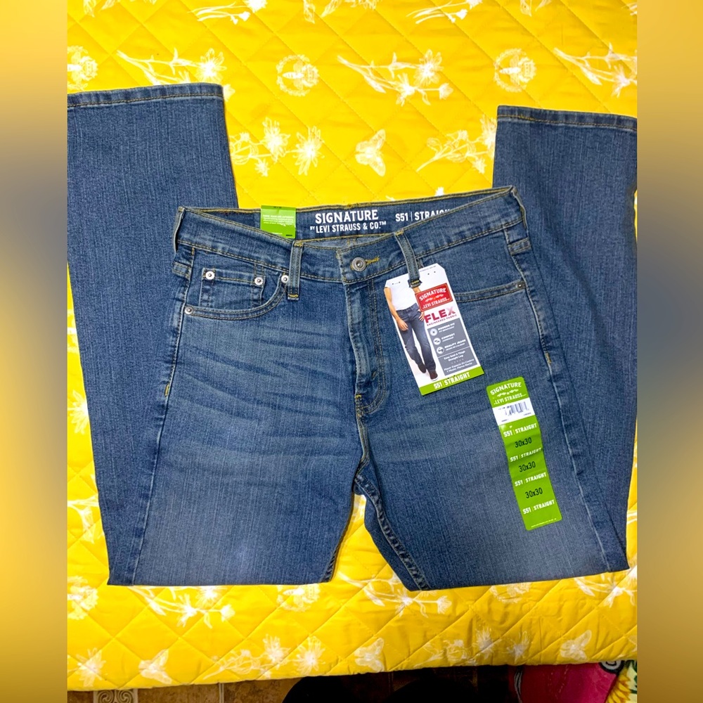 Levis Signature S51 Straight Mens Blue Denim Jeans 30 x 30 NWT - Picture 5 of 5